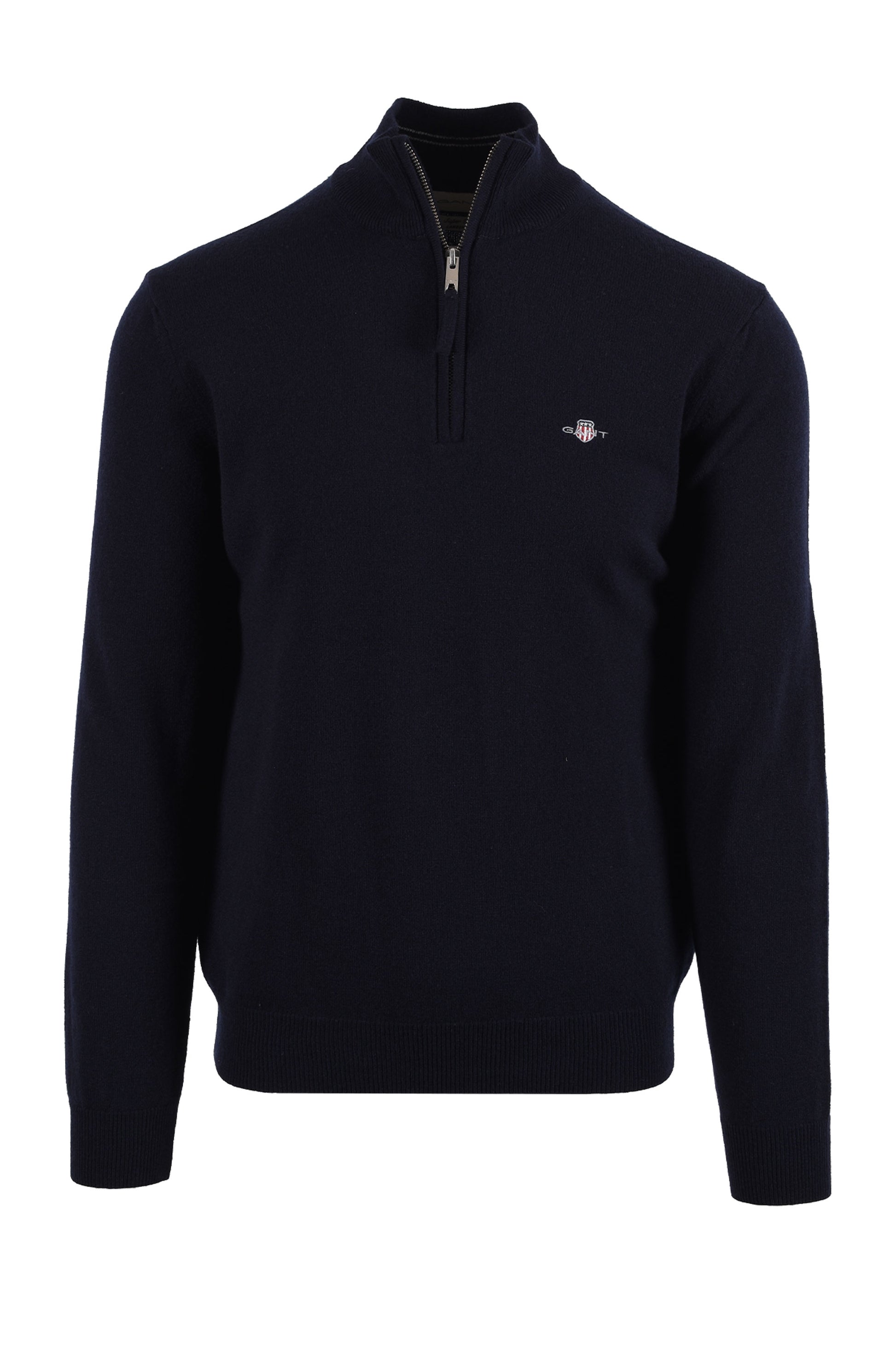 GANT SUPERFINE LAMBSWOOL HALF ZIP MARINE Gant Michael Stewart Menswear  Knitwear