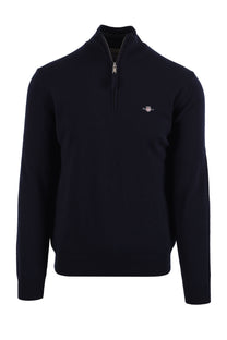 GANT SUPERFINE LAMBSWOOL HALF ZIP MARINE Gant Michael Stewart Menswear  Knitwear