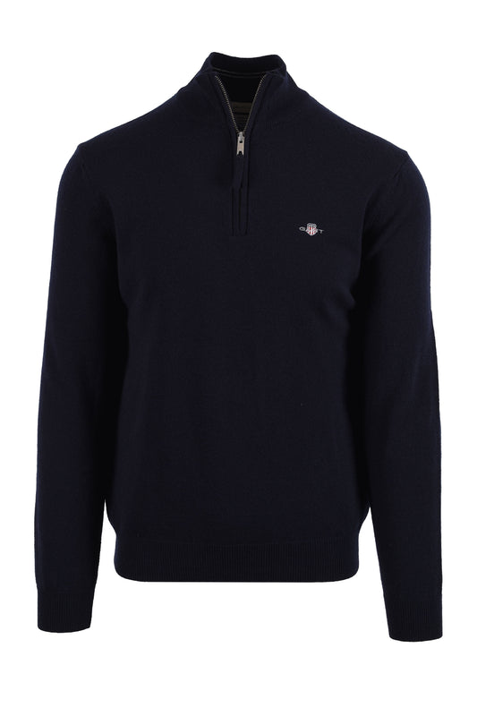 GANT SUPERFINE LAMBSWOOL HALF ZIP MARINE Gant Michael Stewart Menswear  Knitwear
