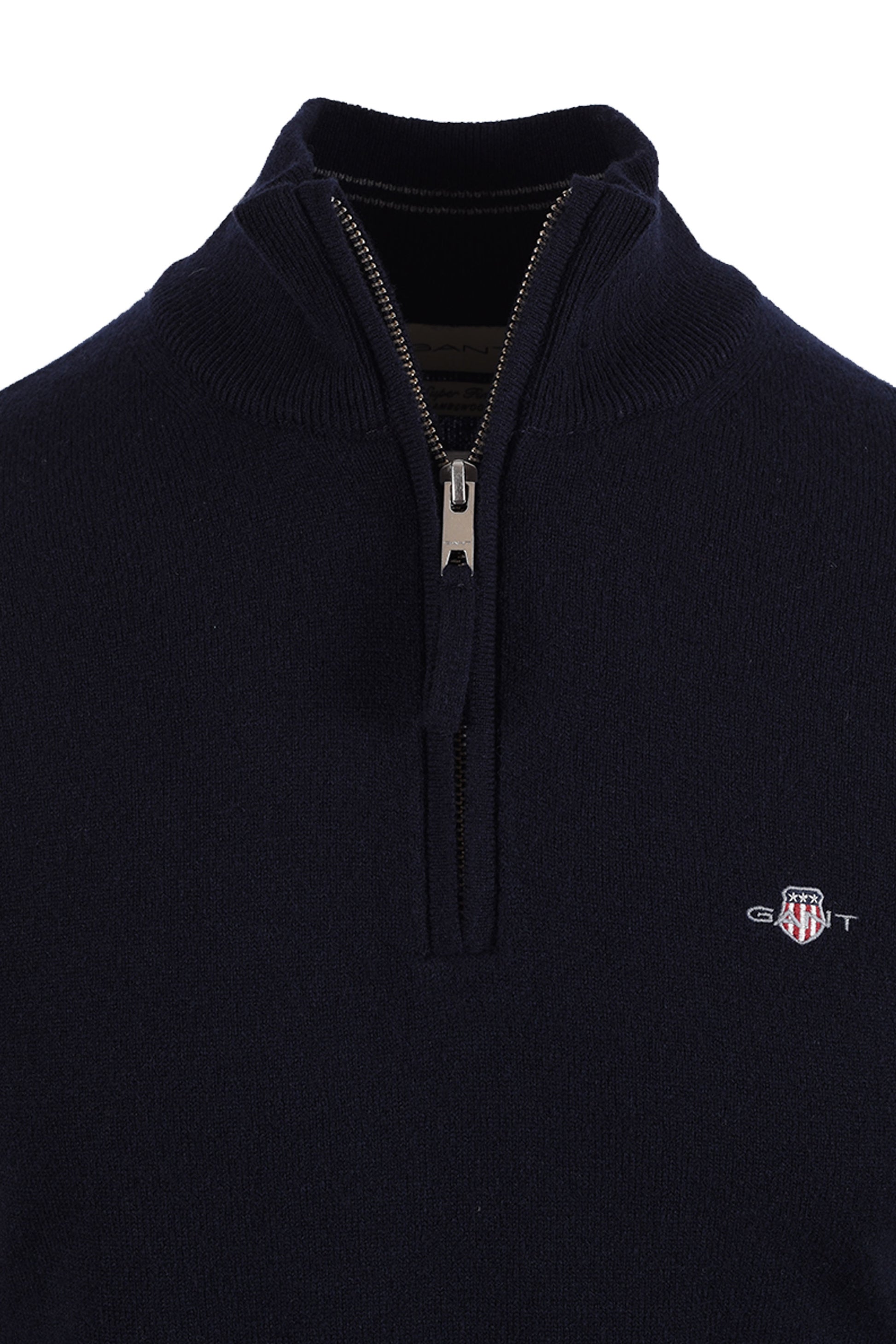 GANT SUPERFINE LAMBSWOOL HALF ZIP MARINE Gant Michael Stewart Menswear  Knitwear