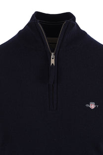 GANT SUPERFINE LAMBSWOOL HALF ZIP MARINE Gant Michael Stewart Menswear  Knitwear