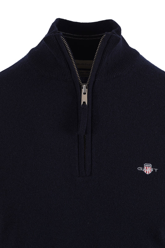 GANT SUPERFINE LAMBSWOOL HALF ZIP MARINE Gant Michael Stewart Menswear  Knitwear