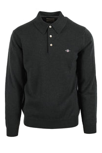 GANT SUPERFINE LAMBSWOOL POLO DARK MOSS GREEN Gant Michael Stewart Menswear  Polo Shirts