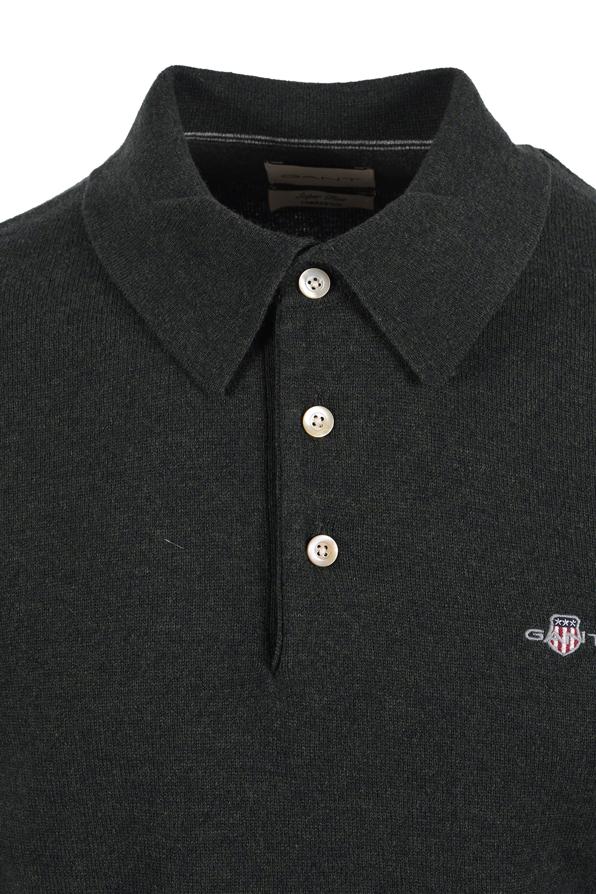 GANT SUPERFINE LAMBSWOOL POLO DARK MOSS GREEN Gant Michael Stewart Menswear  Polo Shirts