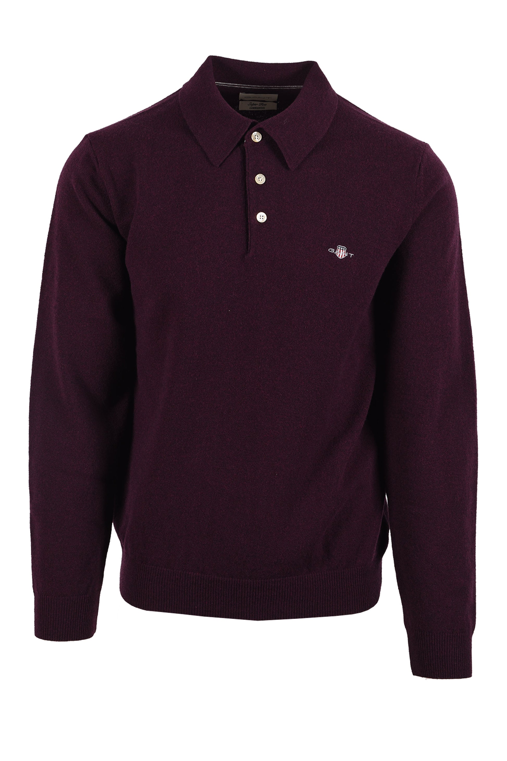 GANT SUPERFINE LAMBSWOOL POLO DARKEND WINE Gant Michael Stewart Menswear  Polo Shirts
