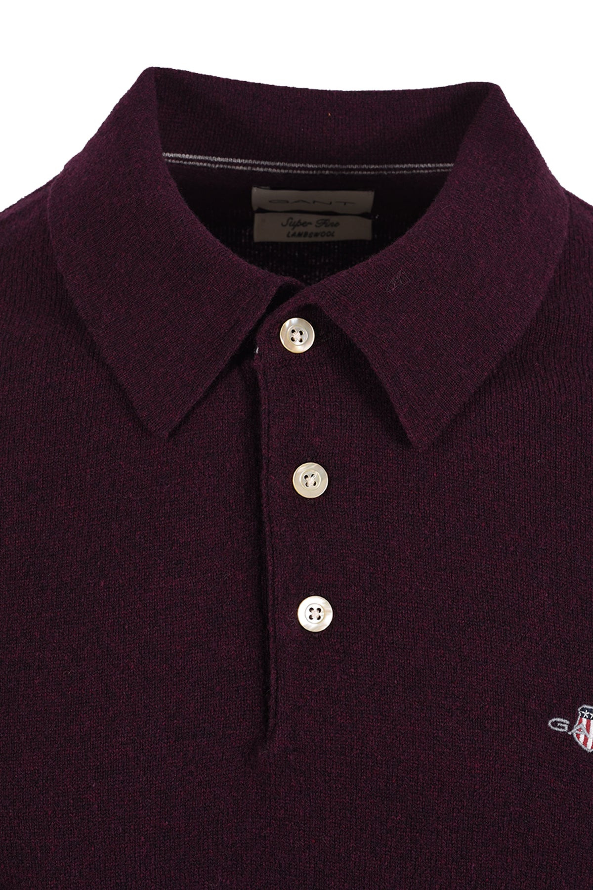 GANT SUPERFINE LAMBSWOOL POLO DARKEND WINE Gant Michael Stewart Menswear  Polo Shirts