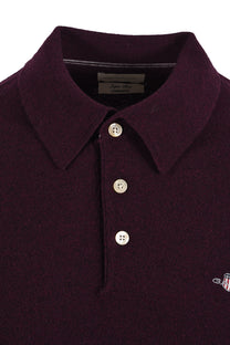 GANT SUPERFINE LAMBSWOOL POLO DARKEND WINE Gant Michael Stewart Menswear  Polo Shirts
