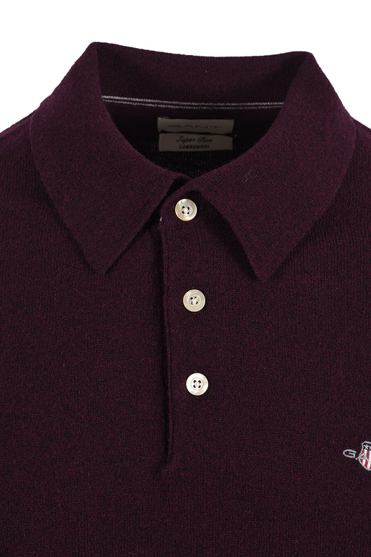 GANT SUPERFINE LAMBSWOOL POLO DARKEND WINE Gant Michael Stewart Menswear  Polo Shirts