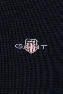 Gant Cotton Half Zip Knitwear Evening Blue Gant