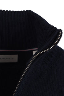 Gant Cotton Half Zip Knitwear Evening Blue Gant