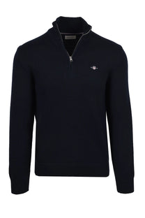 Gant Cotton Half Zip Knitwear Evening Blue Gant