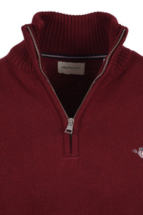 Gant Cotton Half Zip Knitwear Plumped Red Gant