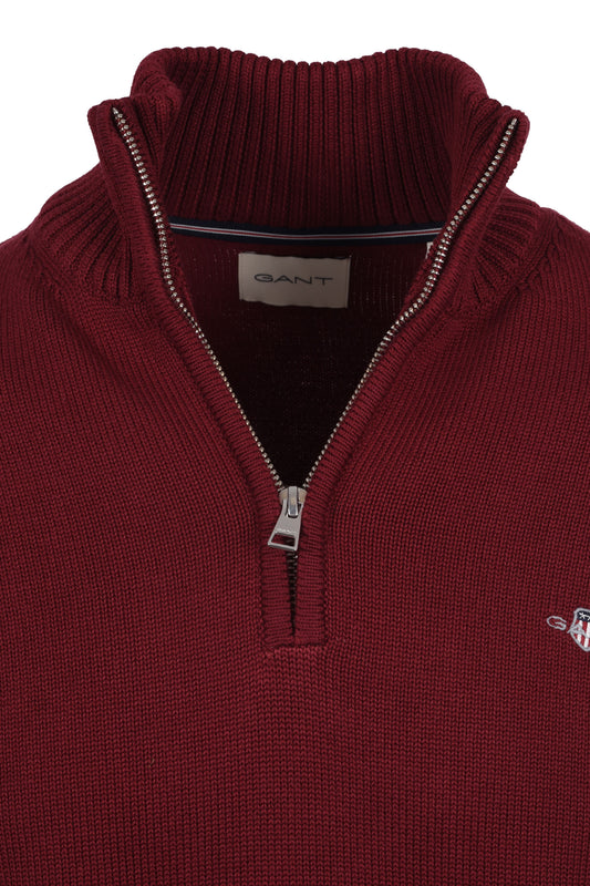 Gant Cotton Half Zip Knitwear Plumped Red