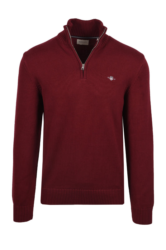 Gant Cotton Half Zip Knitwear Plumped Red