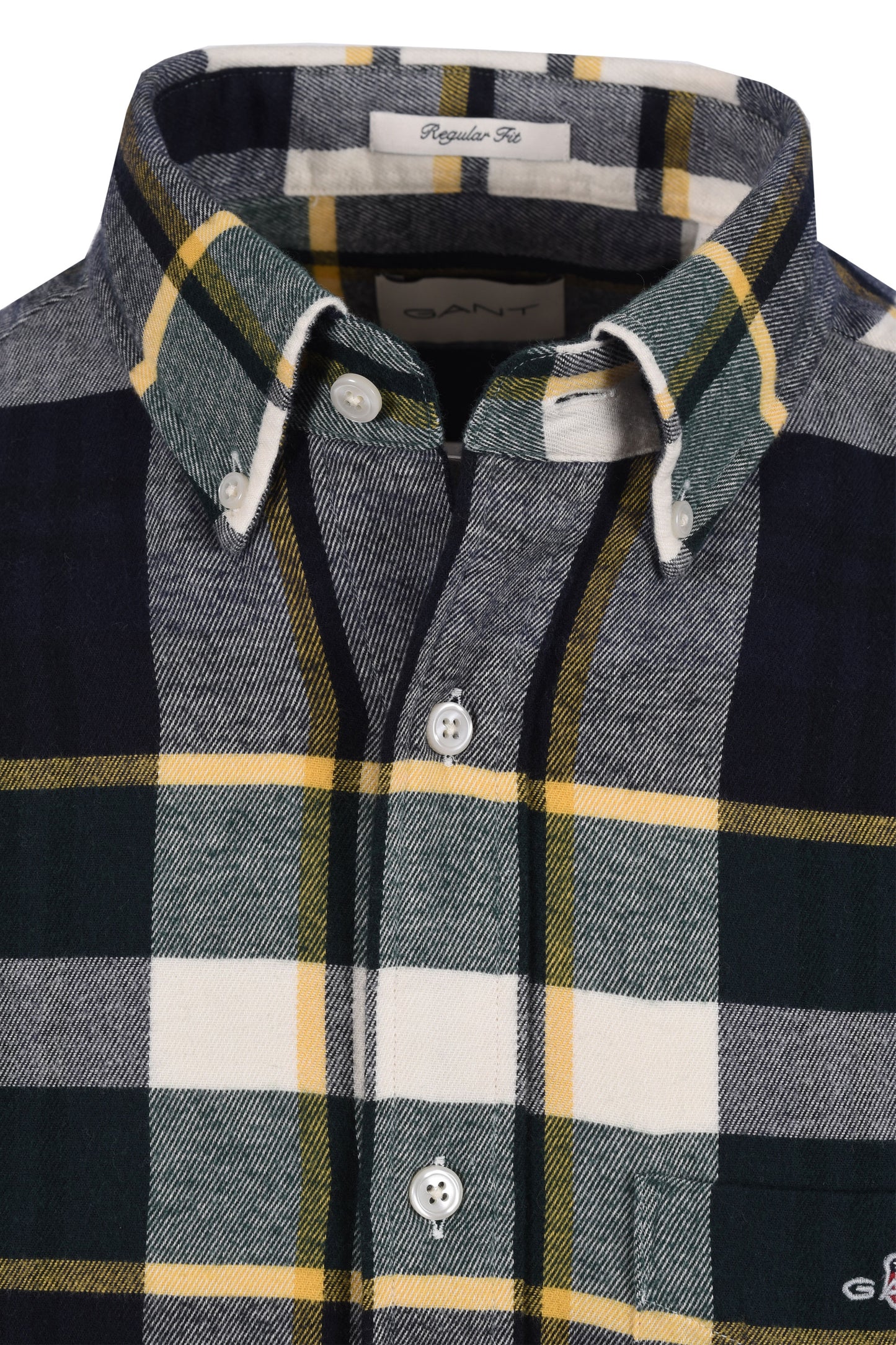 Gant Flannel Check Shirt Tartan Green