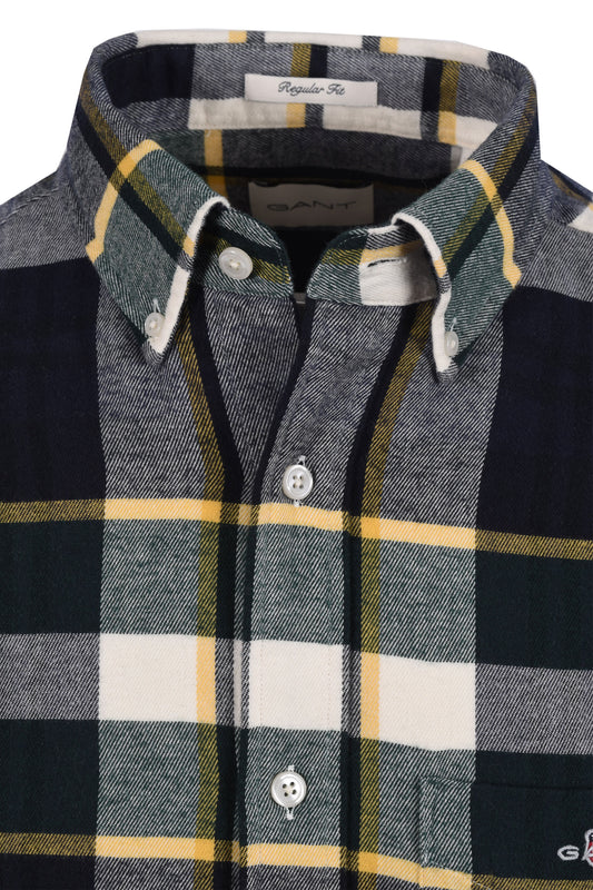 Gant Flannel Check Shirt Tartan Green