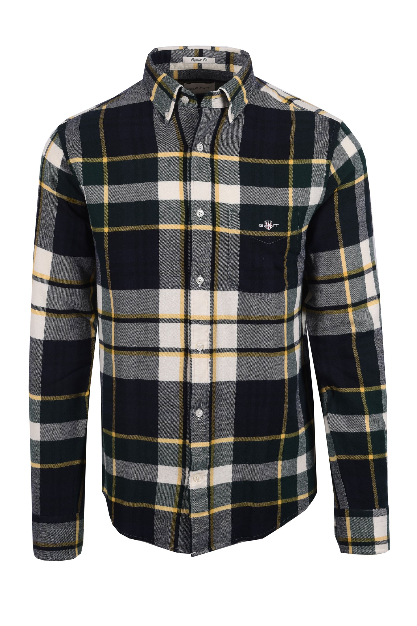 Gant Flannel Check Shirt Tartan Green