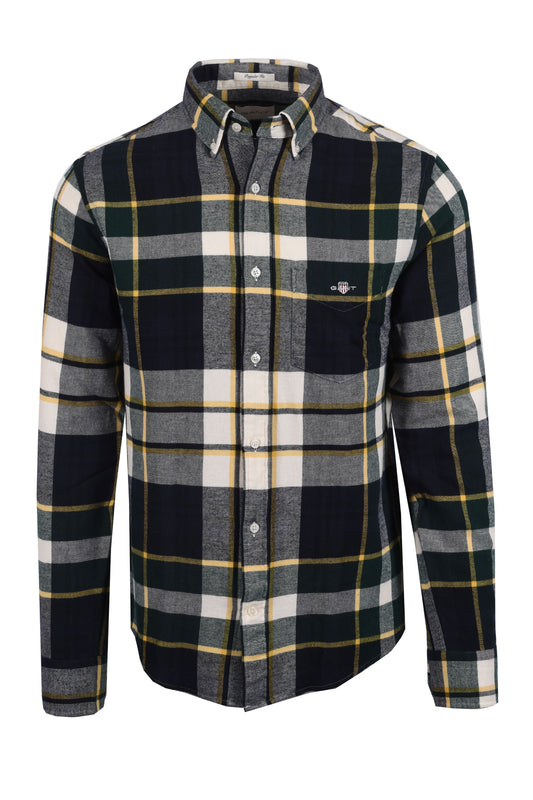 Gant Flannel Check Shirt Tartan Green
