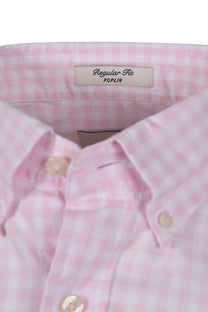 Gant Poplin Gingham Short Sleeve Shirt California Pink Gant