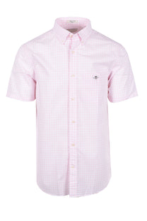 Gant Poplin Gingham Short Sleeve Shirt California Pink Gant