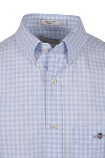 Gant Poplin Gingham Short Sleeve Shirt Capri Blue Gant