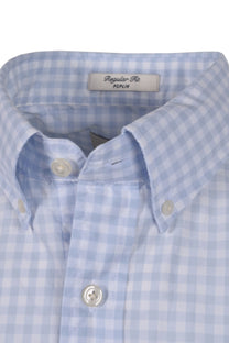 Gant Poplin Gingham Short Sleeve Shirt Capri Blue Gant