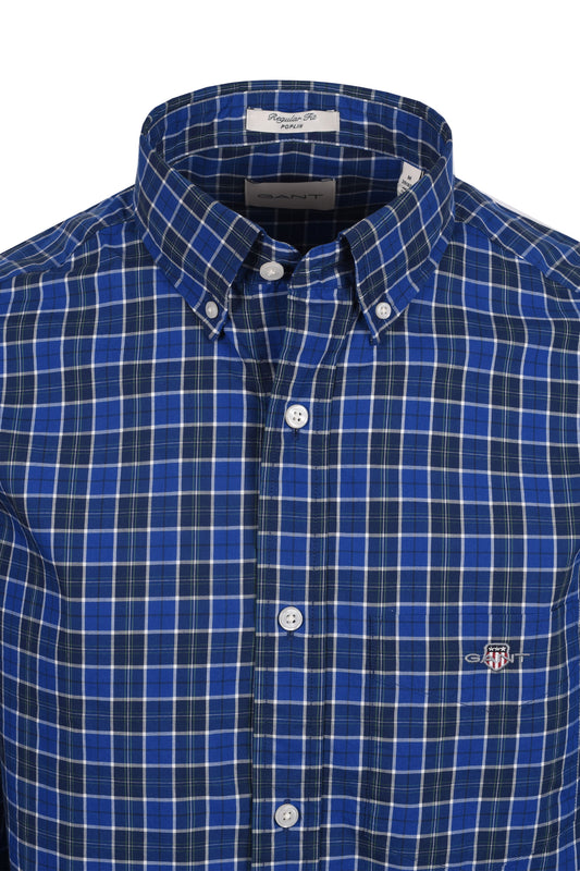 Gant Reg Classic Poplin Check Shirt College Blue