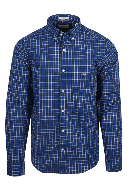 Gant Reg Classic Poplin Check Shirt College Blue