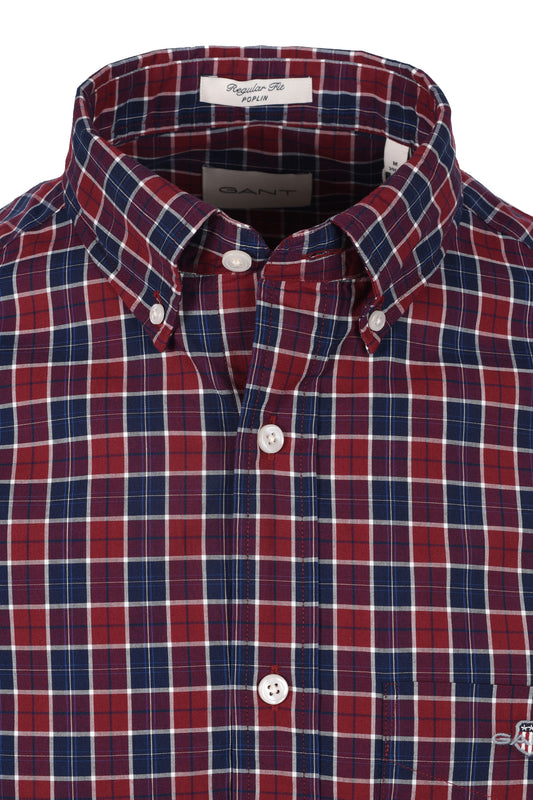 Gant Reg Classic Poplin Check Shirt Plumped Red