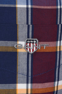 Gant Reg Poplin Check Shirt Persian Blue Gant