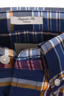 Gant Reg Poplin Check Shirt Persian Blue Gant