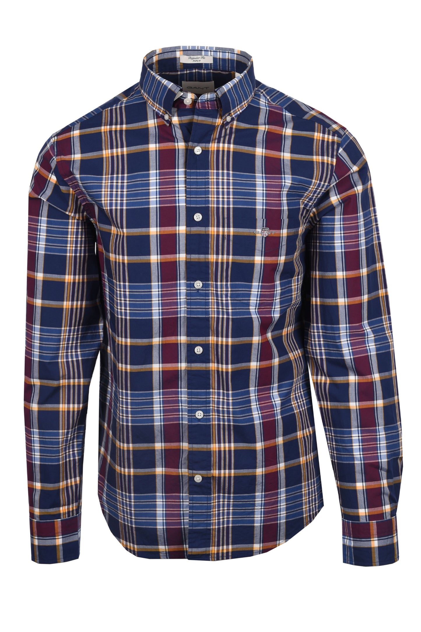 Gant Reg Poplin Check Shirt Persian Blue