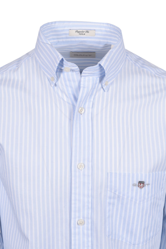 Gant Reg Poplin Stripe Shirt Light Blue
