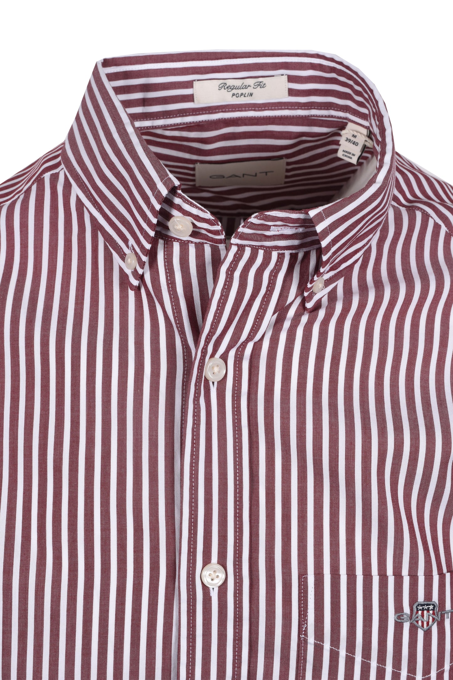 Gant Reg Poplin Stripe Shirt Plumped Red