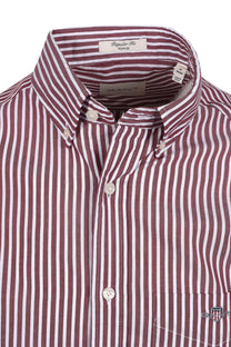 Gant Reg Poplin Stripe Shirt Plumped Red Gant