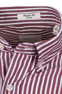 Gant Reg Poplin Stripe Shirt Plumped Red Gant