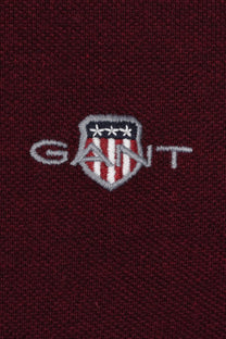 Gant Reg Shield SS Pique Polo Shirt Bordeaux Melange Gant