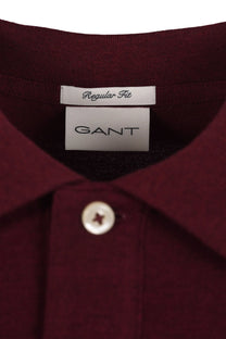 Gant Reg Shield SS Pique Polo Shirt Bordeaux Melange Gant