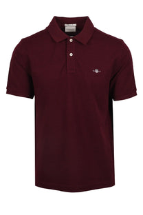 Gant Reg Shield SS Pique Polo Shirt Bordeaux Melange Gant