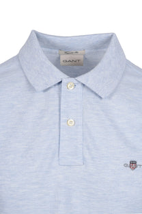Gant Reg Shield SS Pique Polo Shirt Ice Blue Melange Gant