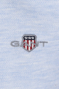 Gant Reg Shield SS Pique Polo Shirt Ice Blue Melange Gant