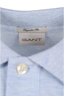 Gant Reg Shield SS Pique Polo Shirt Ice Blue Melange Gant