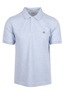Gant Reg Shield SS Pique Polo Shirt Ice Blue Melange Gant