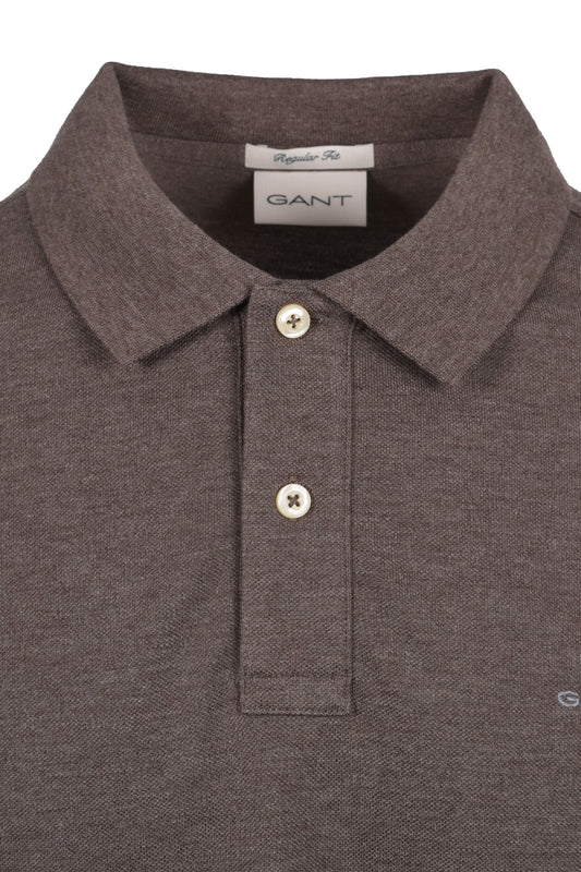Gant Reg Shield SS Pique Polo Shirt Seawood Melange