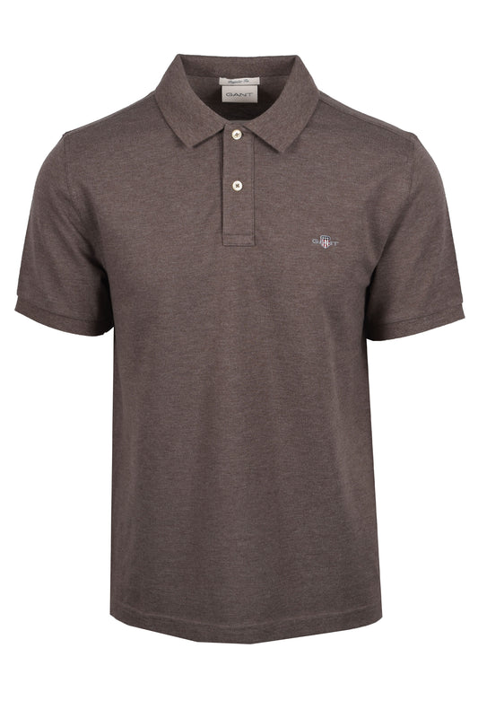 Gant Reg Shield SS Pique Polo Shirt Seawood Melange