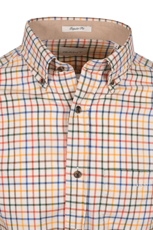 Gant Reg Twill Check Shirt Deep Orange