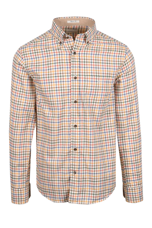 Gant Reg Twill Check Shirt Deep Orange