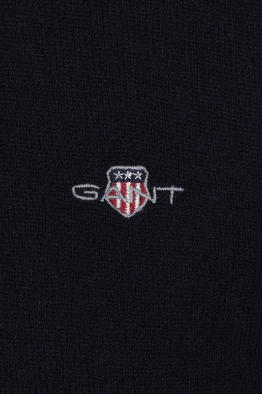 Gant Superfine Lambswool Crew Neck Knitwear Marine