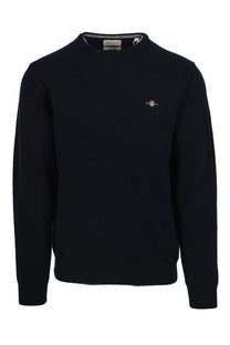 Gant Superfine Lambswool Crew Neck Knitwear Marine Gant