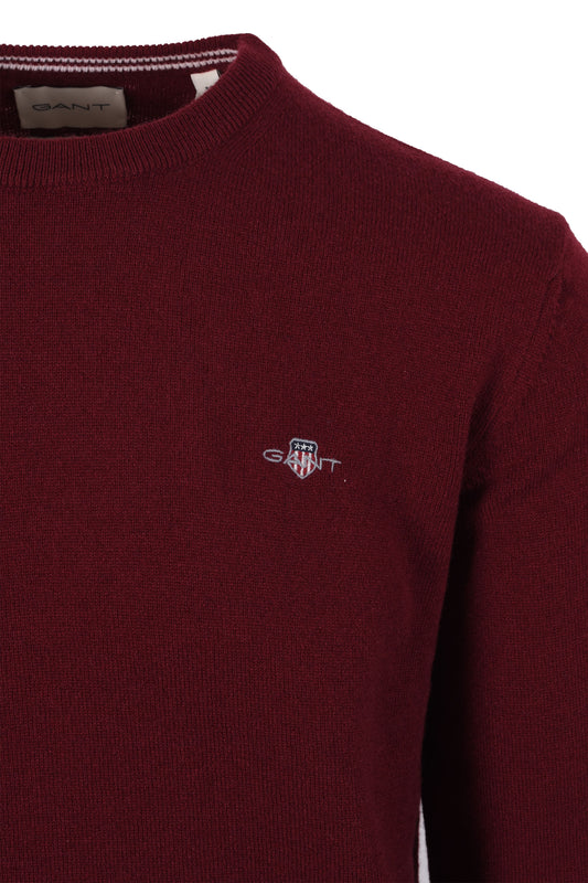 Gant Superfine Lambswool Crew Neck Knitwear Plumped Red